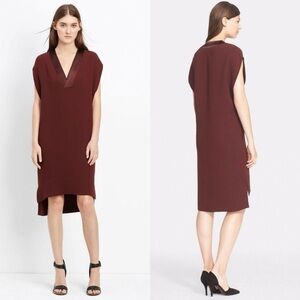 NEW Vince Satin Trim High Low Shift Dress